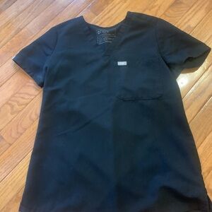 Figs Scrub Top Womens Extra Small Black Catarina Technical Collection Nurse